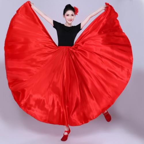 Women's flamenco skirt bull dance paso double dance skirts modern dance swing skirts only skirt